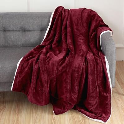 Elegant Comfort Manta Reversible De Sherpa Sólida para Todas Las Estaciones, Súper Suave, Acogedora Y Afelpada, Manta Decorativa Descansar, 50 X 60 Pulgadas, Color Borgoña Elegant Comfort Manta Reversible De Sherpa Sólida para Todas Las Estaciones, Súper Suave, Acogedora Y Afelpada, Manta Decorativa Descansar, 50 X 60 Pulgadas, Color Borgoña