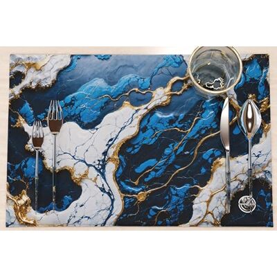 PETTI ARTIGIANI ITALIANI Marbellized – Juego de 6 manteles Individuales Americanos Lavables, de Tela Efecto mármol Azul, Juego de 6 (30 x 45 cm) – Elegantes, Ideales para Desayuno, Almuerzo y Cena, Idea de Regalo, 100% PETTI ARTIGIANI ITALIANI Marbellized – Juego de 6 manteles Individuales Americanos Lavables, de Tela Efecto mármol Azul, Juego de 6 (30 x 45 cm) – Elegantes, Ideales para Desayuno, Almuerzo y Cena, Idea de Regalo, 100%