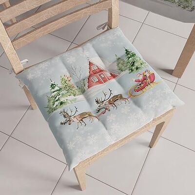 PETTI ARTIGIANI ITALIANI Cojines para Silla de Cocina Navideños, Juego de 6 Unidades, Cojines Decorativos de Navidad de Microfibra con Lazos, 100% Fabricado en Italia PETTI ARTIGIANI ITALIANI Cojines para Silla de Cocina Navideños, Juego de 6 Unidades, Cojines Decorativos de Navidad de Microfibra con Lazos, 100% Fabricado en Italia