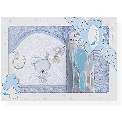 Interbaby Capa de Baño Bebe Azul + Peines Bebe Toalla con Capucha 100% Algodón, 100x100cm, Unisex Suave, Secado Rápido Ideal para Recién Nacidos, Bebes y Niños Pequeños Diseño Tendedero Oso Interbaby Capa de Baño Bebe Azul + Peines Bebe Toalla con Capucha 100% Algodón, 100x100cm, Unisex Suave, Secado Rápido Ideal para Recién Nacidos, Bebes y Niños Pequeños Diseño Tendedero Oso