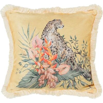 DRW Cojin Cuadrado de Poliester con Cremallera y Leopardo en Tostado 45x10x45 cm DRW Cojin Cuadrado de Poliester con Cremallera y Leopardo en Tostado 45x10x45 cm