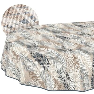 ANRO Mantel Lavable de Hojas Gris-Beis, Ovalado, 200 x 140 cm, Impermeable, Interior y Exterior, Efecto Loto, con Dobladillo ANRO Mantel Lavable de Hojas Gris-Beis, Ovalado, 200 x 140 cm, Impermeable, Interior y Exterior, Efecto Loto, con Dobladillo