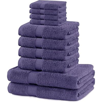DecoKing Marina Juego de 10 Toallas - Baño y Mano - Violeta DecoKing Marina Juego de 10 Toallas - Baño y Mano - Violeta