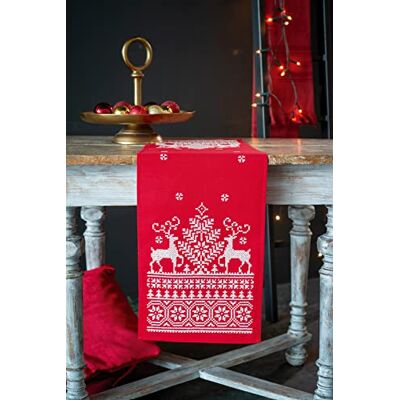 Vervaco Kit de Bordado de Punto de Cruz Rojo - Pasarela Clásica de Navidad Vervaco Kit de Bordado de Punto de Cruz Rojo - Pasarela Clásica de Navidad