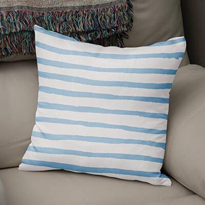 Bonamaison Rayas Funda de Cojín, Azul, 43 x 43 cm, 1 Unidad Bonamaison Rayas Funda de Cojín, Azul, 43 x 43 cm, 1 Unidad