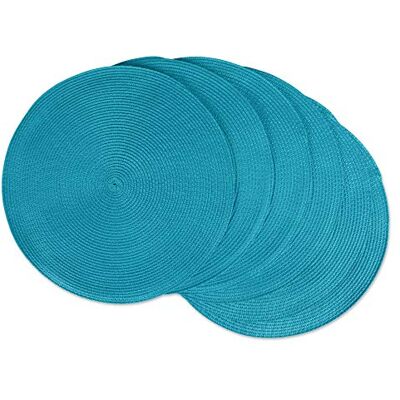 DII Mantel Individual Redondo Tejido clásico, 15 Pulgadas de diámetro, Azul Baja 6 Unidades DII Mantel Individual Redondo Tejido clásico, 15 Pulgadas de diámetro, Azul Baja 6 Unidades