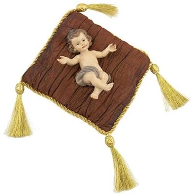 DRW Niño Jesus con cojin de Resina Pintado a Mano de 13 cm DRW Niño Jesus con cojin de Resina Pintado a Mano de 13 cm