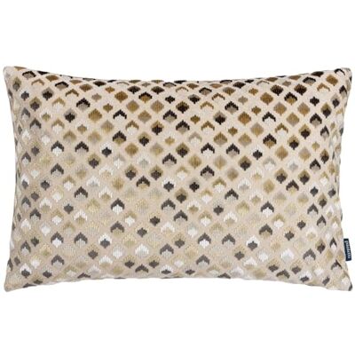Funda de cojín de terciopelo Jacquard Lexington de Paoletti - Topo - 40x60 cm Funda de cojín de terciopelo Jacquard Lexington de Paoletti - Topo - 40x60 cm