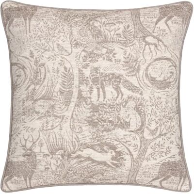 Furn. - Winter Woods Animal Chenille - Taupe - Cushion Cover Furn. - Winter Woods Animal Chenille - Taupe - Cushion Cover