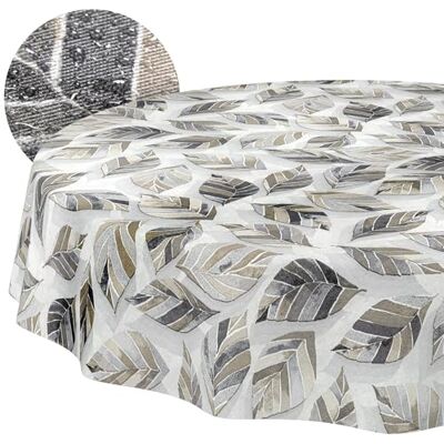 ANRO Mantel Lavable con Hojas Redondas, 100 cm, Impermeable, Interior y Exterior, Efecto Loto, Borde Cortado ANRO Mantel Lavable con Hojas Redondas, 100 cm, Impermeable, Interior y Exterior, Efecto Loto, Borde Cortado