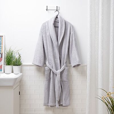 Sancarlos -Albornoz liso OCEAN, Algodón rizo, Densidad 450 gr/m2, Gris, Talla L Sancarlos -Albornoz liso OCEAN, Algodón rizo, Densidad 450 gr/m2, Gris, Talla L