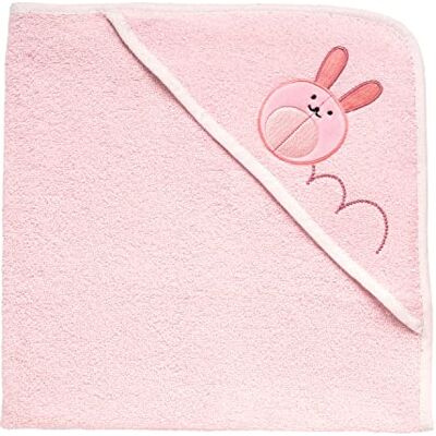 Chicco Toalla con capucha, de suave tejido de rizo, con bordado de conejo tierno, materiales de alta calidad, 00% algodón puro, 0 meses +, rosa Chicco Toalla con capucha, de suave tejido de rizo, con bordado de conejo tierno, materiales de alta calidad, 00% algodón puro, 0 meses +, rosa