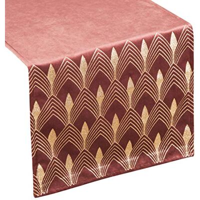 Eurofirany patrón geométrico, decoración, Camino de Mesa, Mantel de Terciopelo Elegante, 1 Pieza, Poliéster, Burdeos, 40 x 140 cm Eurofirany patrón geométrico, decoración, Camino de Mesa, Mantel de Terciopelo Elegante, 1 Pieza, Poliéster, Burdeos, 40 x 140 cm