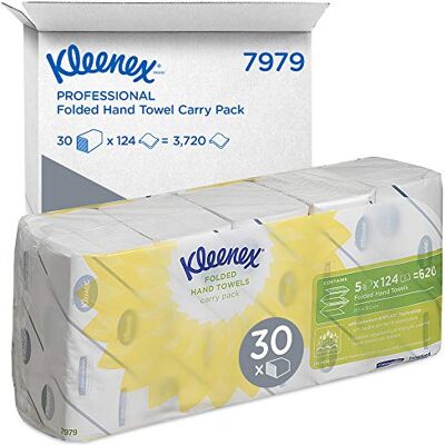 Kleenex Ultra Toallas secamanos interplegadas : 30 paquetes x 124 hojas de 2 capas, blancas (3720 en total) Kleenex Ultra Toallas secamanos interplegadas : 30 paquetes x 124 hojas de 2 capas, blancas (3720 en total)
