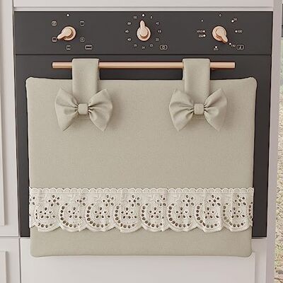 PETTI ARTIGIANI ITALIANI Funda para Horno con Encaje de Saint-Gall, Cubrehornos de Algodón, 50x42 cm, Beige, Accesorios de Cocina 100% PETTI ARTIGIANI ITALIANI Funda para Horno con Encaje de Saint-Gall, Cubrehornos de Algodón, 50x42 cm, Beige, Accesorios de Cocina 100%