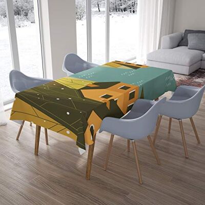 Bonamaison Mantel de Mesa antimoho, Secado rápido, Resistente a Las Manchas, Lavable a máquina, 100% poliéster, 145 x 220 cm, diseñado y Fabricado en Turquía Bonamaison Mantel de Mesa antimoho, Secado rápido, Resistente a Las Manchas, Lavable a máquina, 100% poliéster, 145 x 220 cm, diseñado y Fabricado en Turquía