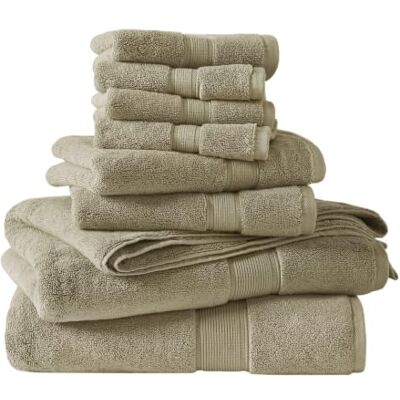 Madison Park Signature Juego de 8 Toallas de baño de Lujo 100% algodón de 800 g/m², Altamente absorbentes, de Secado rápido, Calidad de Hotel y SPA para baño, Varios tamaños, Beige Madison Park Signature Juego de 8 Toallas de baño de Lujo 100% algodón de 800 g/m², Altamente absorbentes, de Secado rápido, Calidad de Hotel y SPA para baño, Varios tamaños, Beige