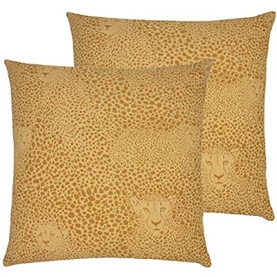 furn. FUCAR. Cojines llenos de Plumas Hidden Cheetah (Paquete Doble), algodón, Miel furn. FUCAR. Cojines llenos de Plumas Hidden Cheetah (Paquete Doble), algodón, Miel