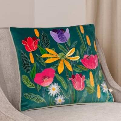 furn. Wylder Nature House of Bloom Cojín Relleno de poliéster celidonia, Paquete Doble, Color Verde Azulado, 43 x 43 cm furn. Wylder Nature House of Bloom Cojín Relleno de poliéster celidonia, Paquete Doble, Color Verde Azulado, 43 x 43 cm