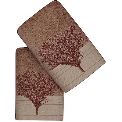 Wellhome - 50x90 - Marrón claro - Crema - Toalla de Mano Wellhome - 50x90 - Marrón claro - Crema - Toalla de Mano