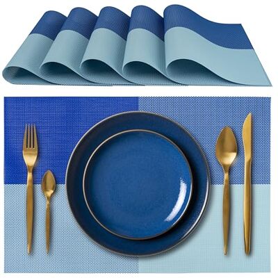 IPEA Manteles Individuales Americanos Elegantes 45 x 30 cm para Cena, Almuerzo, Desayuno – 6 Unidades – Mantel Individual Lavable, Resistente al Calor, Antideslizante, Antimanchas para Mesa de Cocina IPEA Manteles Individuales Americanos Elegantes 45 x 30 cm para Cena, Almuerzo, Desayuno – 6 Unidades – Mantel Individual Lavable, Resistente al Calor, Antideslizante, Antimanchas para Mesa de Cocina