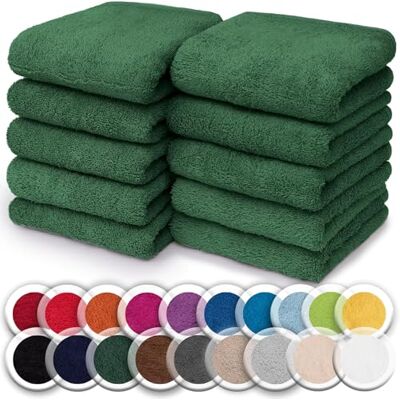 NatureMark Juego de 10 toallitas de Rizo para Cara y Manos – 100% algodón, Suaves y absorbentes – 30×30 cm, Verde Oscuro NatureMark Juego de 10 toallitas de Rizo para Cara y Manos – 100% algodón, Suaves y absorbentes – 30×30 cm, Verde Oscuro