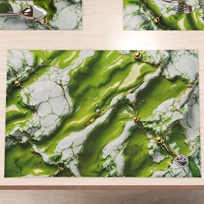 PETTI ARTIGIANI ITALIANI Marbellized – Juego de 6 manteles Individuales Americanos Lavables, de Tela con Efecto mármol Verde, Juego de 6 (30 x 45 cm) – Elegantes, Ideales para Desayuno, Almuerzo y Cena, Idea de Regalo, 100% PETTI ARTIGIANI ITALIANI Marbellized – Juego de 6 manteles Individuales Americanos Lavables, de Tela con Efecto mármol Verde, Juego de 6 (30 x 45 cm) – Elegantes, Ideales para Desayuno, Almuerzo y Cena, Idea de Regalo, 100%
