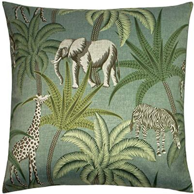 Paoletti Jungle Desfile Pluma cojín Lleno, Verde, 50 x 50cm Paoletti Jungle Desfile Pluma cojín Lleno, Verde, 50 x 50cm
