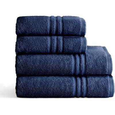 BOHEME Juego de 4 Toallas Premium Azul Oscuro BOHEME Juego de 4 Toallas Premium Azul Oscuro