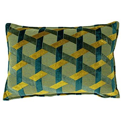 Paoletti Delano Cojín con Relleno de poliéster, 40 x 60 cm, Color Verde Azulado y Dorado Paoletti Delano Cojín con Relleno de poliéster, 40 x 60 cm, Color Verde Azulado y Dorado