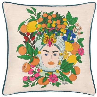 furn. Toarmina Floral Piped Polyester Filled Cushion furn. Toarmina Floral Piped Polyester Filled Cushion
