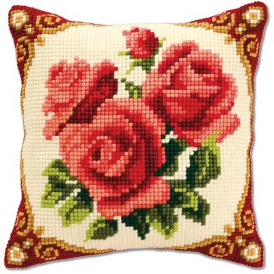 Vervaco Cojín - Diseño floral - 40x40cm - Cojín Vervaco Cojín - Diseño floral - 40x40cm - Cojín