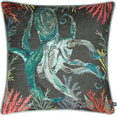 furn. Cojín con Relleno de Plumas de Chenilla y Pulpo Wylder Abyss furn. Cojín con Relleno de Plumas de Chenilla y Pulpo Wylder Abyss