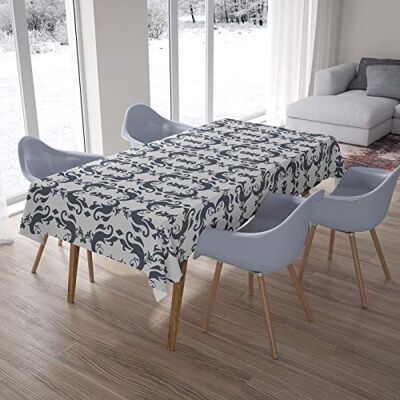 Bonamaison Mantel de Mesa antimoho, Secado rápido, Resistente a Las Manchas, Lavable a máquina, 100% poliéster, 145 x 220 cm, diseñado y Fabricado en Turquía Bonamaison Mantel de Mesa antimoho, Secado rápido, Resistente a Las Manchas, Lavable a máquina, 100% poliéster, 145 x 220 cm, diseñado y Fabricado en Turquía