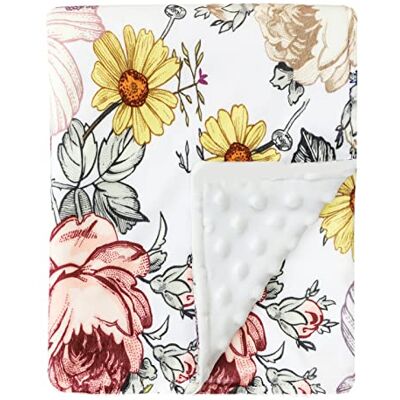 HNHUAMING Mantas Florales para bebé, Manta Floral para niños y niñas, Respaldo Punteado, Doble Capa, Manta de recepción de Cuna, para guardería, Cochecito, Cama Infantil, Asiento de Coche, 30 x 40 HNHUAMING Mantas Florales para bebé, Manta Floral para niños y niñas, Respaldo Punteado, Doble Capa, Manta de recepción de Cuna, para guardería, Cochecito, Cama Infantil, Asiento de Coche, 30 x 40