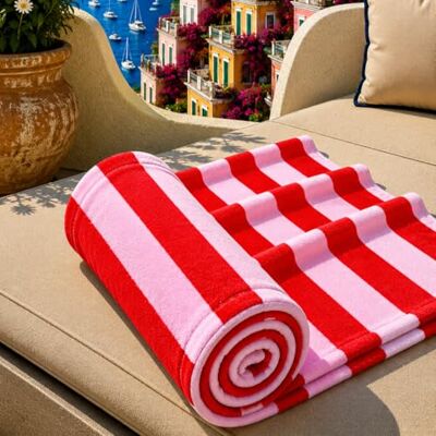 PETTI ARTIGIANI ITALIANI Toalla de Playa de Microfibra, Toalla para la Playa o la Piscina, Toalla para Tumbona, Grande (90 x 180 cm), Rayas Rosas y Rojas. PETTI ARTIGIANI ITALIANI Toalla de Playa de Microfibra, Toalla para la Playa o la Piscina, Toalla para Tumbona, Grande (90 x 180 cm), Rayas Rosas y Rojas.