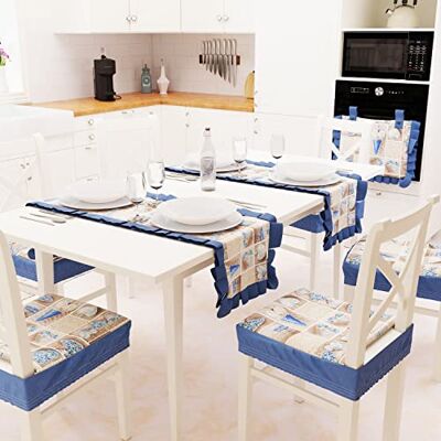 PETTI ARTIGIANI ITALIANI Camino de Mesa, Camino de Mesa de algodón, 1 Pieza Camino de Mesa de Cocina o salón 40 x 140 cm Lidia Azul 100% Made in Italy PETTI ARTIGIANI ITALIANI Camino de Mesa, Camino de Mesa de algodón, 1 Pieza Camino de Mesa de Cocina o salón 40 x 140 cm Lidia Azul 100% Made in Italy