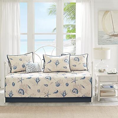 Madison Park Juego de Cama de Doble Cara para Todas Las Estaciones con faldón, Fundas a Juego, Almohada Decorativa, 190,5 x 99 cm, Bayside, Coastal Seashell Azul Madison Park Juego de Cama de Doble Cara para Todas Las Estaciones con faldón, Fundas a Juego, Almohada Decorativa, 190,5 x 99 cm, Bayside, Coastal Seashell Azul