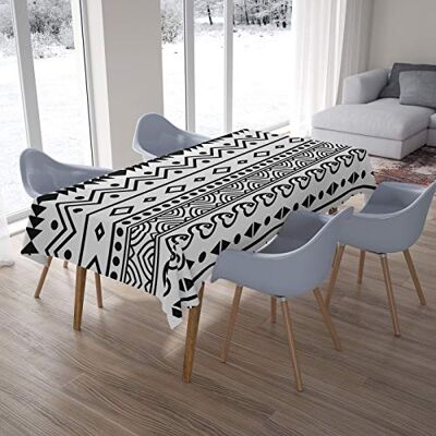 Bonamaison Mantel de Mesa antimoho, Secado rápido, Resistente a Las Manchas, Lavable a máquina, 100% poliéster, 145 x 220 cm, diseñado y Fabricado en Turquía Bonamaison Mantel de Mesa antimoho, Secado rápido, Resistente a Las Manchas, Lavable a máquina, 100% poliéster, 145 x 220 cm, diseñado y Fabricado en Turquía