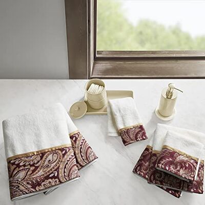 Madison Park Aubrey Juego de Toallas de baño de Lujo 100% algodón, Altamente absorbentes, de Secado rápido, diseño de Cachemira Jacquard, Calidad de Hotel y SPA para decoración de baño, Varios Madison Park Aubrey Juego de Toallas de baño de Lujo 100% algodón, Altamente absorbentes, de Secado rápido, diseño de Cachemira Jacquard, Calidad de Hotel y SPA para decoración de baño, Varios