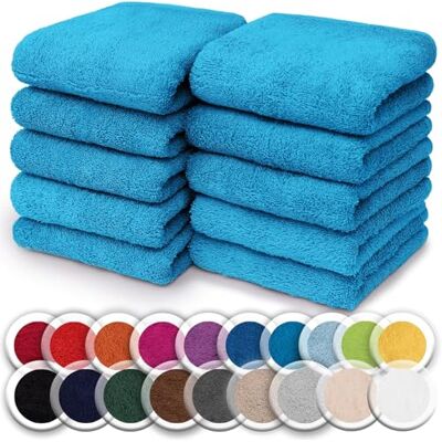 NatureMark Juego de 10 toallitas de Rizo para Cara y Manos – 100% algodón, Suaves y absorbentes – 30×30 cm, Turquesa NatureMark Juego de 10 toallitas de Rizo para Cara y Manos – 100% algodón, Suaves y absorbentes – 30×30 cm, Turquesa