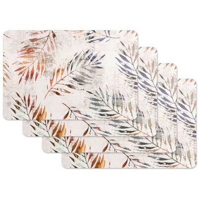 Venilia Juego de 4 manteles individuales Lapu, color gris claro, hojas de palmera, 4 unidades, 45 cm x 30 cm, lavables, manteles individuales, resistentes a la suciedad y al agua, aptos para alimentos Venilia Juego de 4 manteles individuales Lapu, color gris claro, hojas de palmera, 4 unidades, 45 cm x 30 cm, lavables, manteles individuales, resistentes a la suciedad y al agua, aptos para alimentos