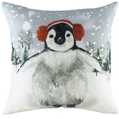 Almohadón de pingüino nevado con orejeras Evans Lichfield - 43cm - Unisex Almohadón de pingüino nevado con orejeras Evans Lichfield - 43cm - Unisex