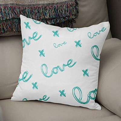 Bonamaison Love Funda de Cojín, Verde Azulado, 43 x 43 cm, 1 Unidad Bonamaison Love Funda de Cojín, Verde Azulado, 43 x 43 cm, 1 Unidad