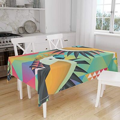 Bonamaison Mantel de Mesa antimoho, Secado rápido, Resistente a Las Manchas, Lavable a máquina, 100% poliéster, 145 x 180 cm, diseñado y Fabricado en Turquía Bonamaison Mantel de Mesa antimoho, Secado rápido, Resistente a Las Manchas, Lavable a máquina, 100% poliéster, 145 x 180 cm, diseñado y Fabricado en Turquía