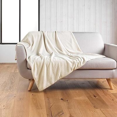 Douceur d'Intérieur Wooly Manta, 180 x 220 cm, natural, de rizo, lisa Douceur d'Intérieur Wooly Manta, 180 x 220 cm, natural, de rizo, lisa