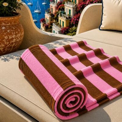 PETTI ARTIGIANI ITALIANI Toalla de Playa de Microfibra, Toalla para la Playa o la Piscina, Toalla para Tumbona, Grande (90 x 180 cm), Rayas Marrones y Rosas. PETTI ARTIGIANI ITALIANI Toalla de Playa de Microfibra, Toalla para la Playa o la Piscina, Toalla para Tumbona, Grande (90 x 180 cm), Rayas Marrones y Rosas.