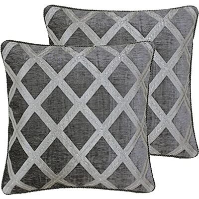 Paoletti Cojines llenos de poliéster de Hermes Twin Pack, Grafito, 45 x 45cm, 2 Paoletti Cojines llenos de poliéster de Hermes Twin Pack, Grafito, 45 x 45cm, 2