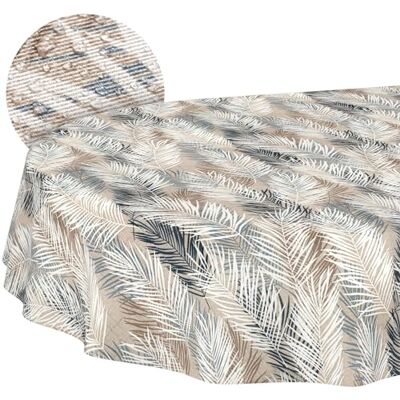 ANRO Mantel Lavable de Hojas Gris-Beis, Ovalado, 320 x 140 cm, Impermeable, Interior y Exterior, Efecto Loto, Borde Cortado ANRO Mantel Lavable de Hojas Gris-Beis, Ovalado, 320 x 140 cm, Impermeable, Interior y Exterior, Efecto Loto, Borde Cortado