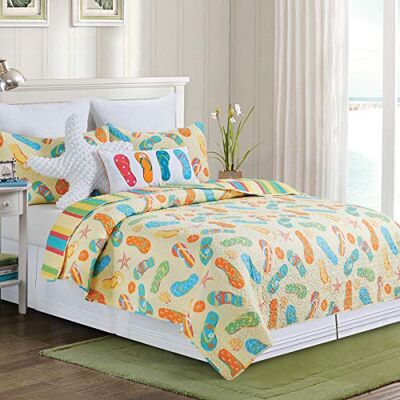 C&F Home Sunny Splash Juego de edredón de 2 Piezas con 1 Funda de Almohada Reversible para Todas Las Estaciones, Microfibra Ligera, para Verano, Playa, océano, costero, cubrecama Individual, Color C&F Home Sunny Splash Juego de edredón de 2 Piezas con 1 Funda de Almohada Reversible para Todas Las Estaciones, Microfibra Ligera, para Verano, Playa, océano, costero, cubrecama Individual, Color